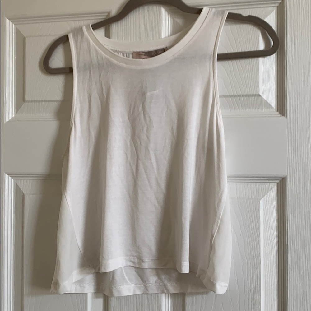 Cropped white tank top